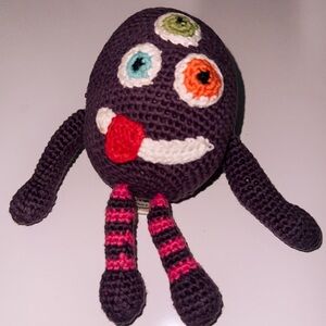 Pebble Purple Monster Plush Rattle